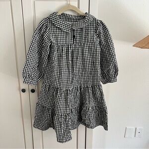 Zara Kids Girls Gingham Tiered Collared Dress